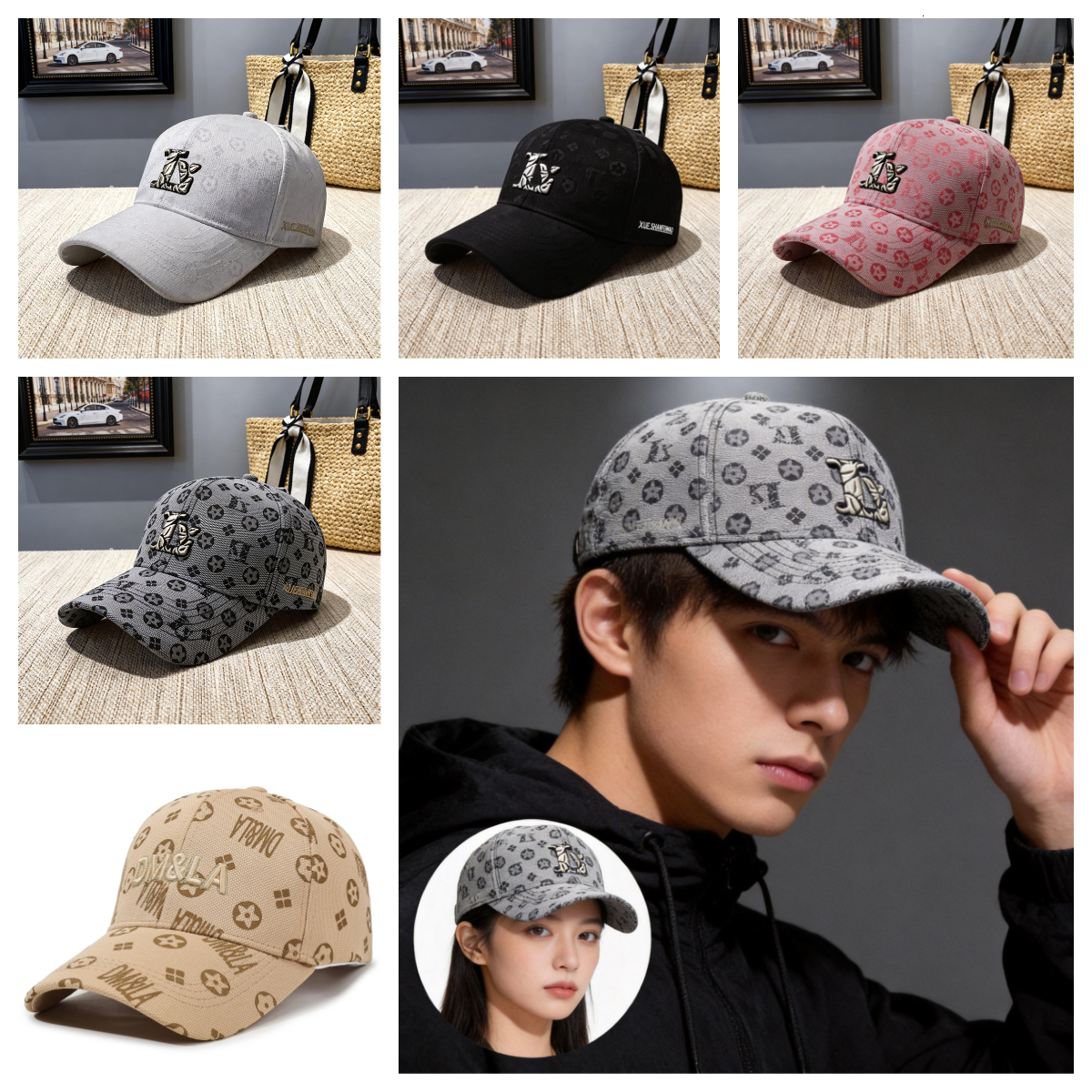 Letter shaped baseball cap Women's fashionable hair accessory For shopping and casual outings122