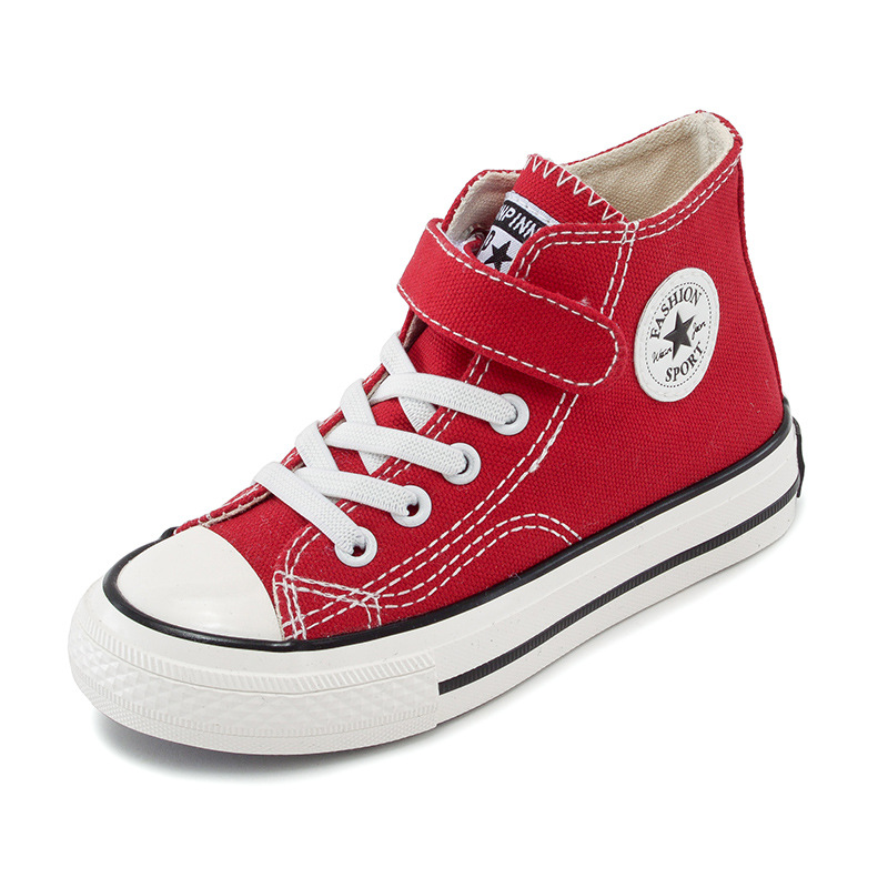 new Free shipping Childrens shoes Children's high top canvas shoes new breathable and comfortable white shoes - view 4