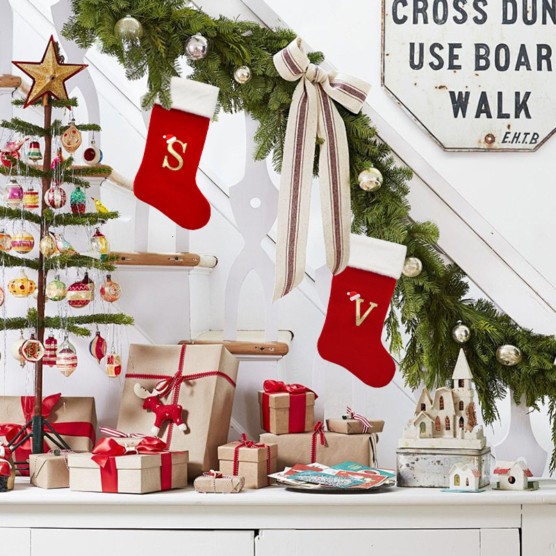 New Cross-Border Large Red Christmas Tree Letter Stockings Decoration Small Pendant - view 3