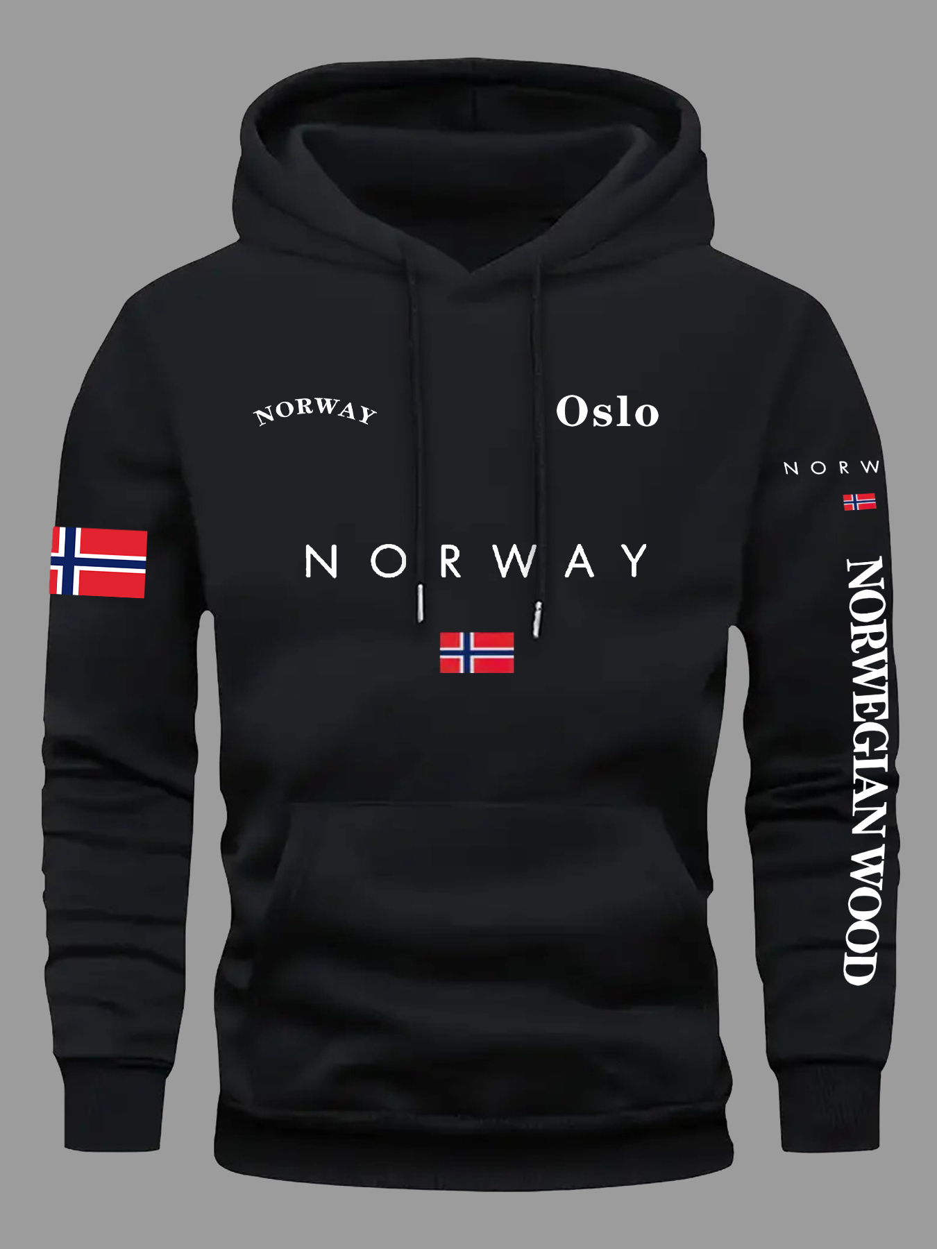 Printed Hoodie Sweatshirt Men Women Oversized NORWAY Flag Hoodies Outdoor Sport Street Adventure Pullover Hoodie, Gift for Outdoor Lovers - view 4