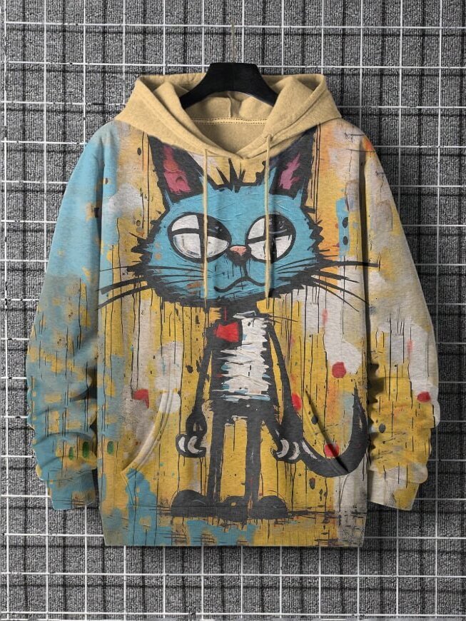 Cartoon Space Cat Graphic Hoodies For Men Women New In Pullover Sweatshirt Tracksuit Men's Oversized Sport Hoody Coat 2415 - view 7