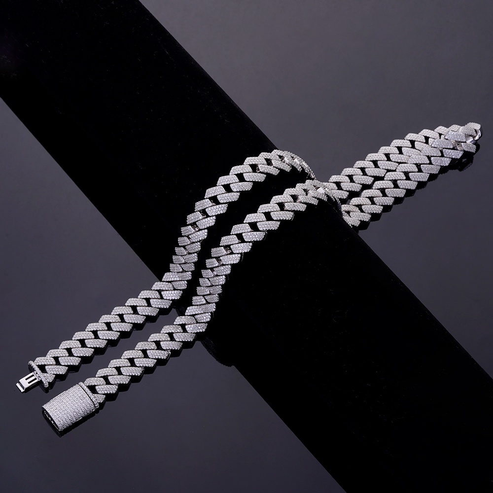 Hip Hop Custom Jewelry Gold Plated Iced VVS Moissanite 925 Sterling Silver Miani Cuban Link Chain Necklace GRA Certified Unisex - view 7