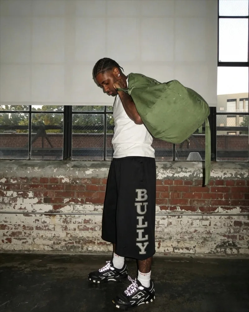 Y2K BULLY fluorescent printed 7/8 Shorts vintage Frayed Hem Vintage Letter Graphic Loose Fit Street Skateboard Sweat Shorts 260824 - view 3