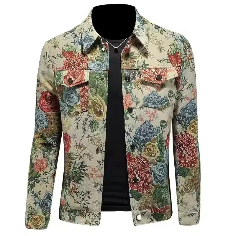 2026 spring arrival coat male high quality casual flower pattern jacket men autumn mens fashion casual jackets plussize 260826 - view 7