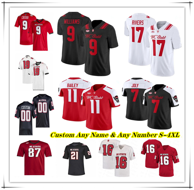 NC State Wolfpack College Football Jersey Brennan Armstrong MJ Morris Michael A…