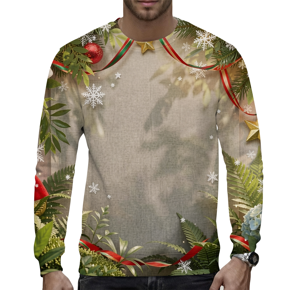 Fashionable crew-neck sweatshirt with a unique print casual - view 6