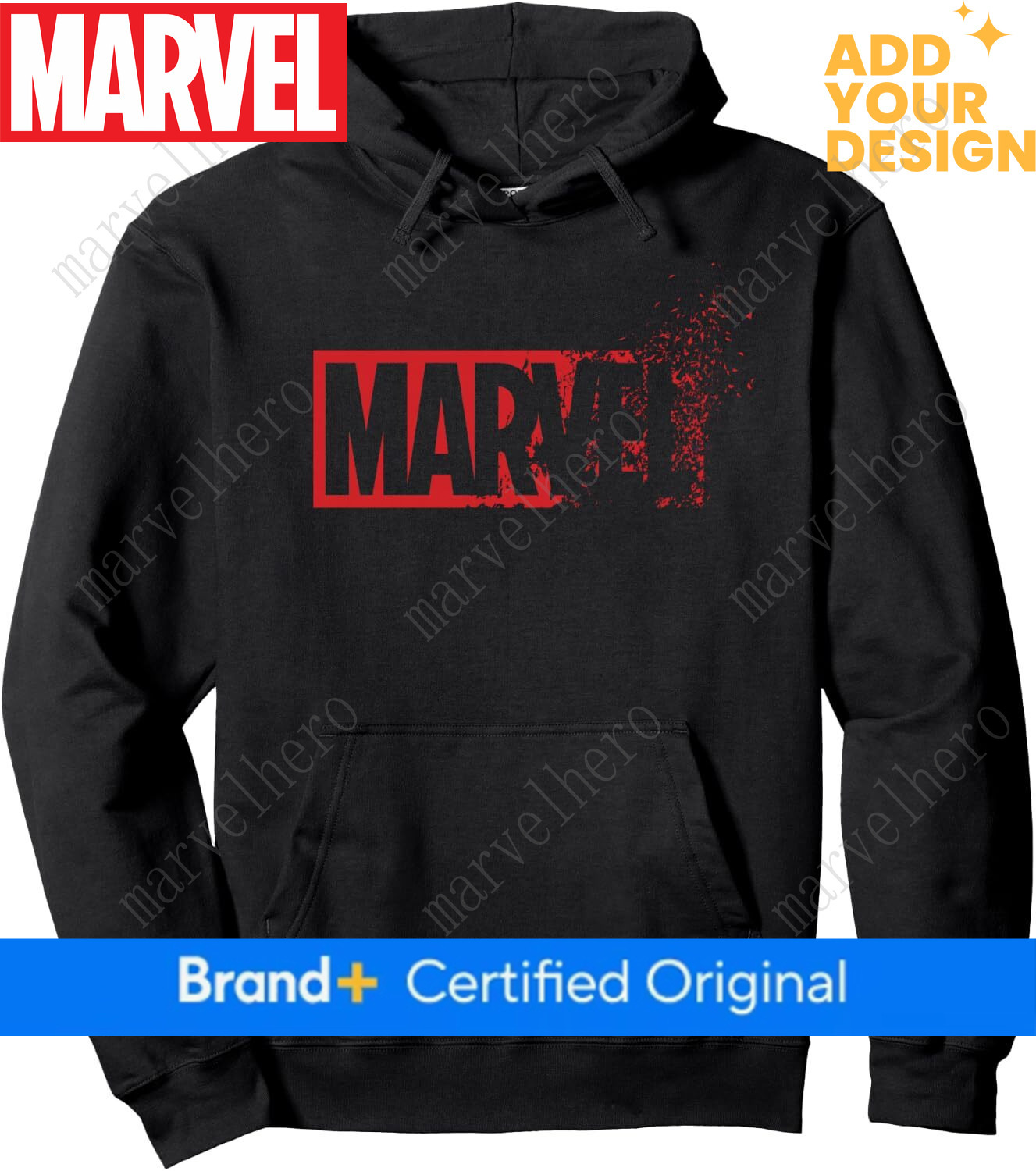 Marvel Hoodie Unisex Evaporating Logo Pullover Hoodie