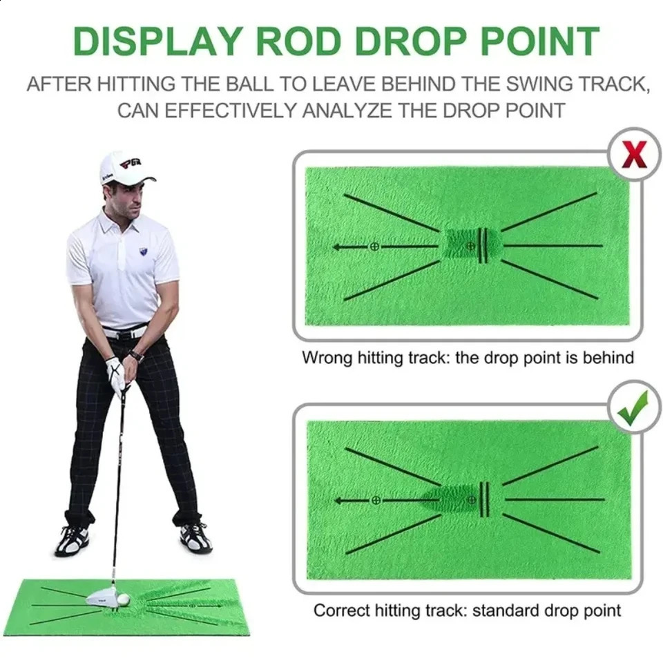 Golf Training Mat Swing Practice Pad with Trajectory Marking for Batting Direction Detection 260826 - view 4