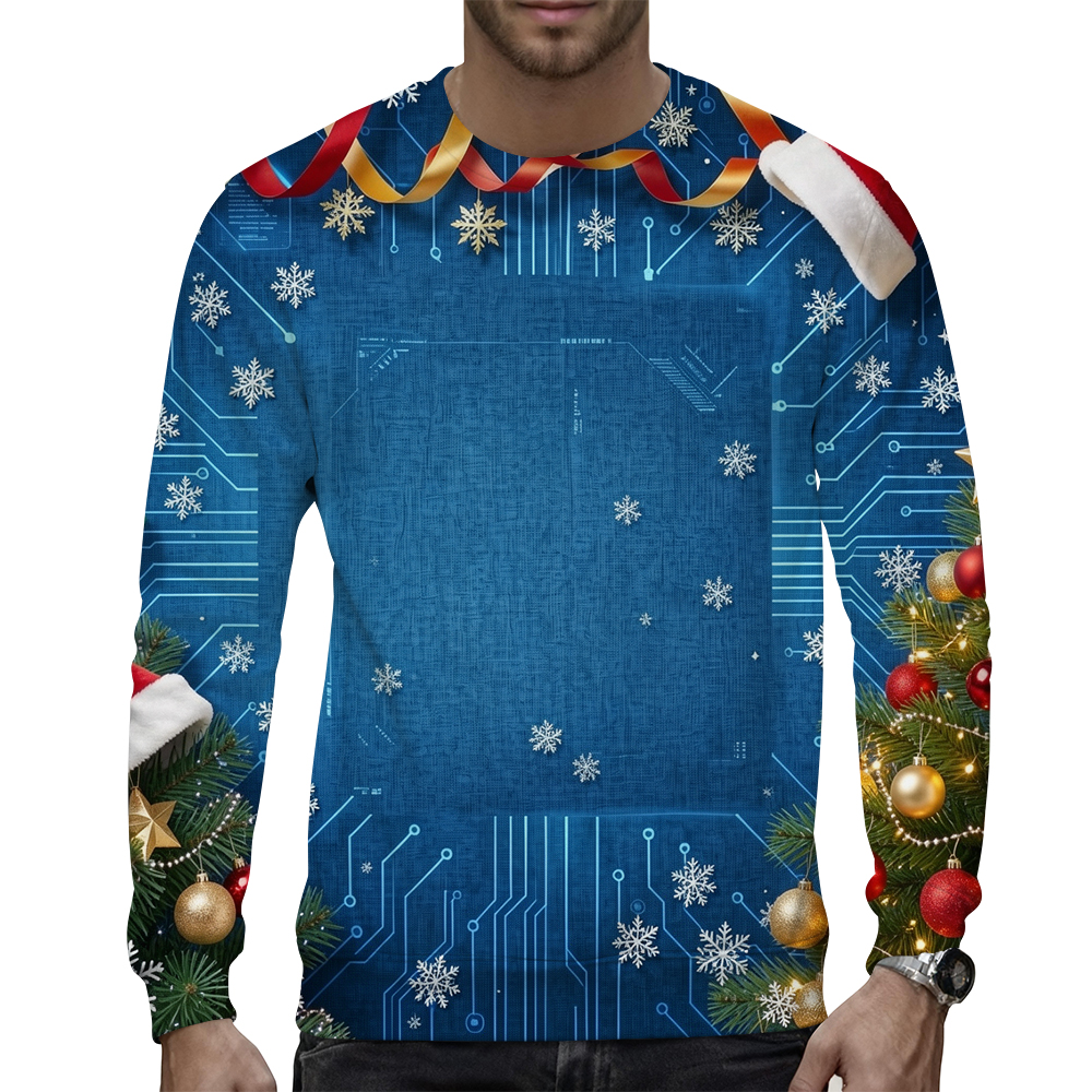 Fashionable crew-neck sweatshirt with a unique print casual - view 9