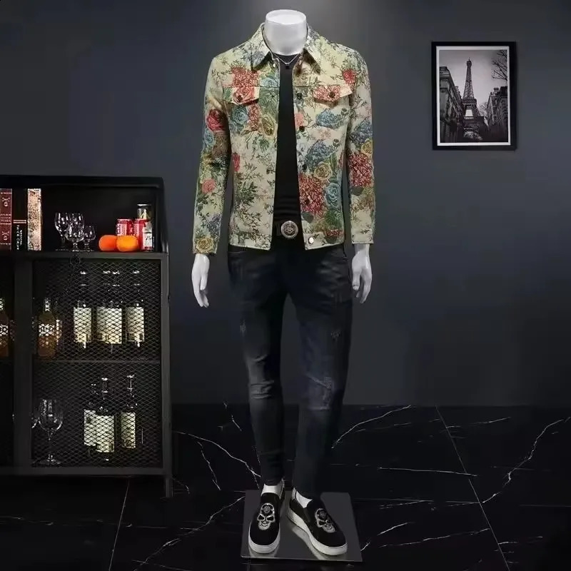 2026 spring arrival coat male high quality casual flower pattern jacket men autumn mens fashion casual jackets plussize 260826 - view 3