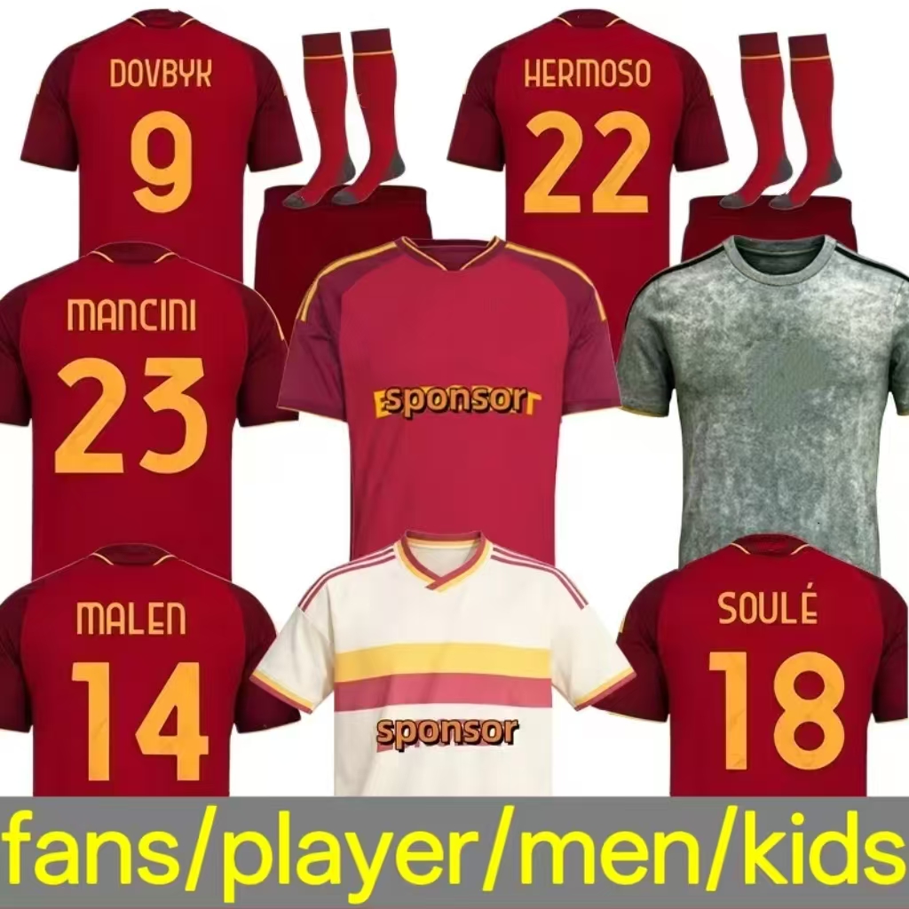 Roma Maglia Calcio Uomo Bambino 26 27 Abraham Paredes Dybala Mancini E. LE FEE …