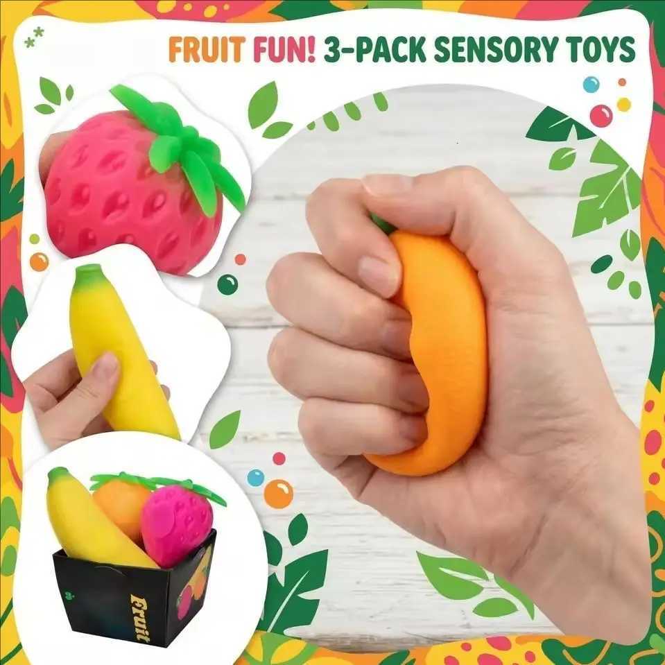 New Fruit NeeDoh Squishy Toy Simulated Strawberry Bananab Orange Fidget Sensory Toy Stress Relief Anti-Anxiety TPR Toy X260826 - view 7