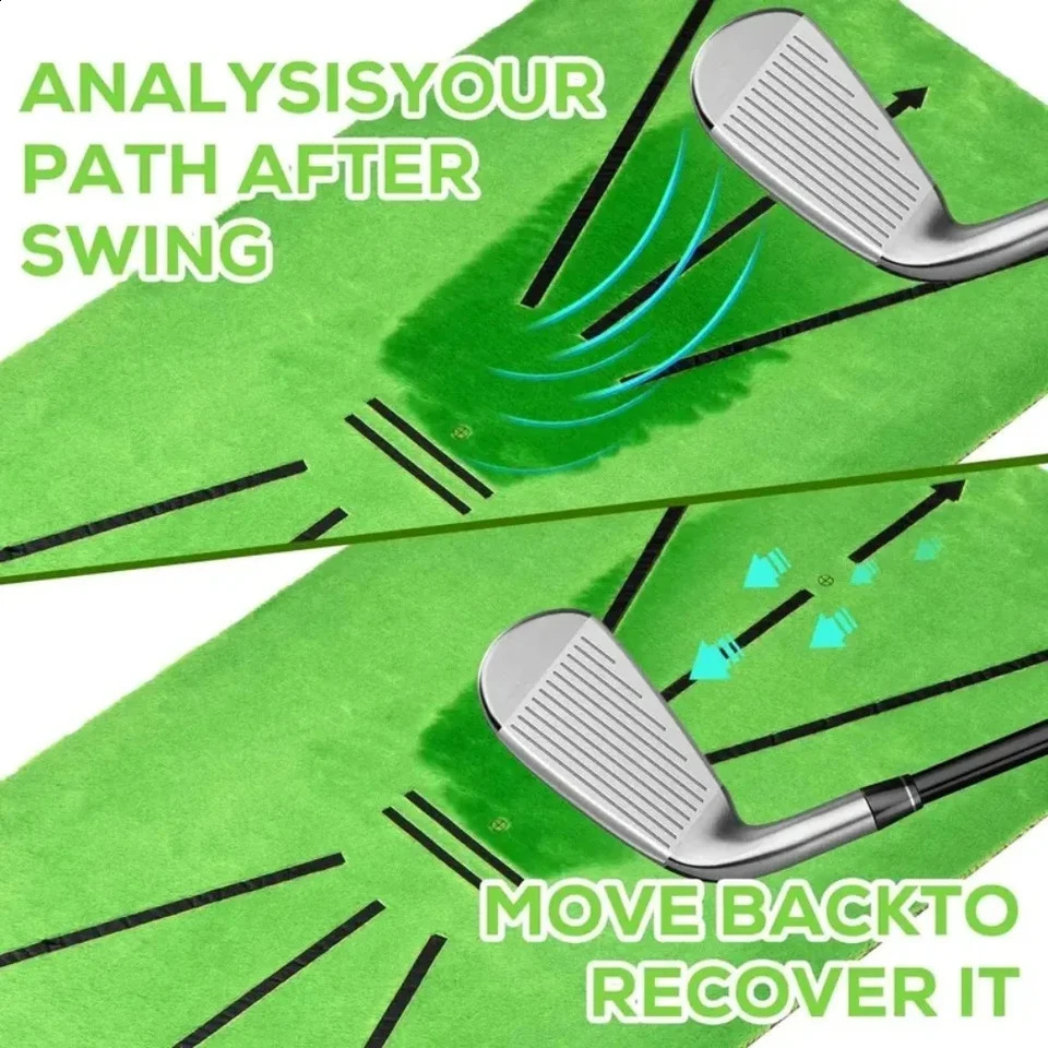 Golf Training Mat Swing Practice Pad with Trajectory Marking for Batting Direction Detection 260826 - view 5
