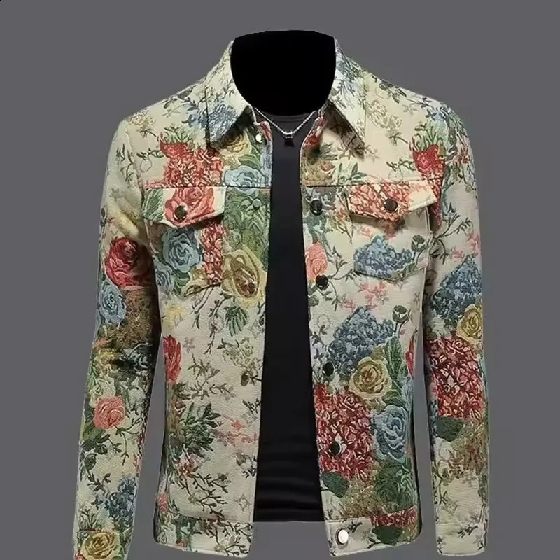 2026 spring arrival coat male high quality casual flower pattern jacket men autumn mens fashion casual jackets plussize 260826 - view 4