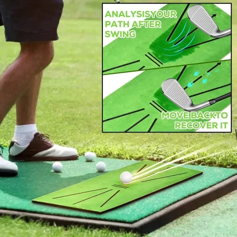 Golf Training Mat Swing Practice Pad with Trajectory Marking for Batting Direction Detection 260826 - view 7