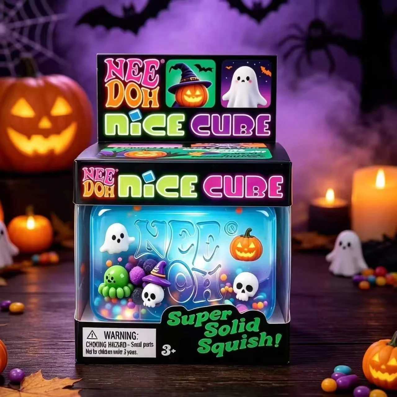 NeeDoh Nice Cube Squishy Toy Halloween Christmas Themed Squeeze Fidget Cube Stress Relief Sensory Toy Kids Adults Holiday Gift X260826 - view 3