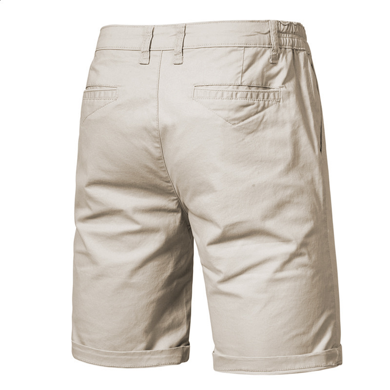 Mens Casual Suit Shorts Summer Business Casual Knee Pants Classic Khaki American Style Streetwear Golf Shorts Beige 260307 - view 3