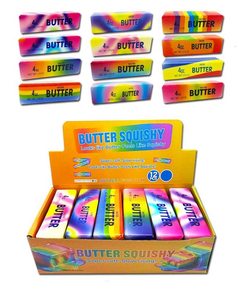 12PCS Pack Butter Squishy Toys Strawberry Rainbow Printed Stress Ball Slow Rebound Stress Relief Sensory Toys Gifts Bulk X260826 - view 6