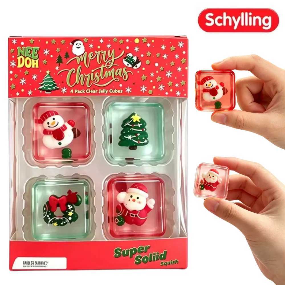Christmas NEEDOH Mini 4-pack Set Nice Cube Stress Relief Squishy Cube Anti-Anxiety Squeeze Object Fidget Toy Holiday Gifts Set X260826