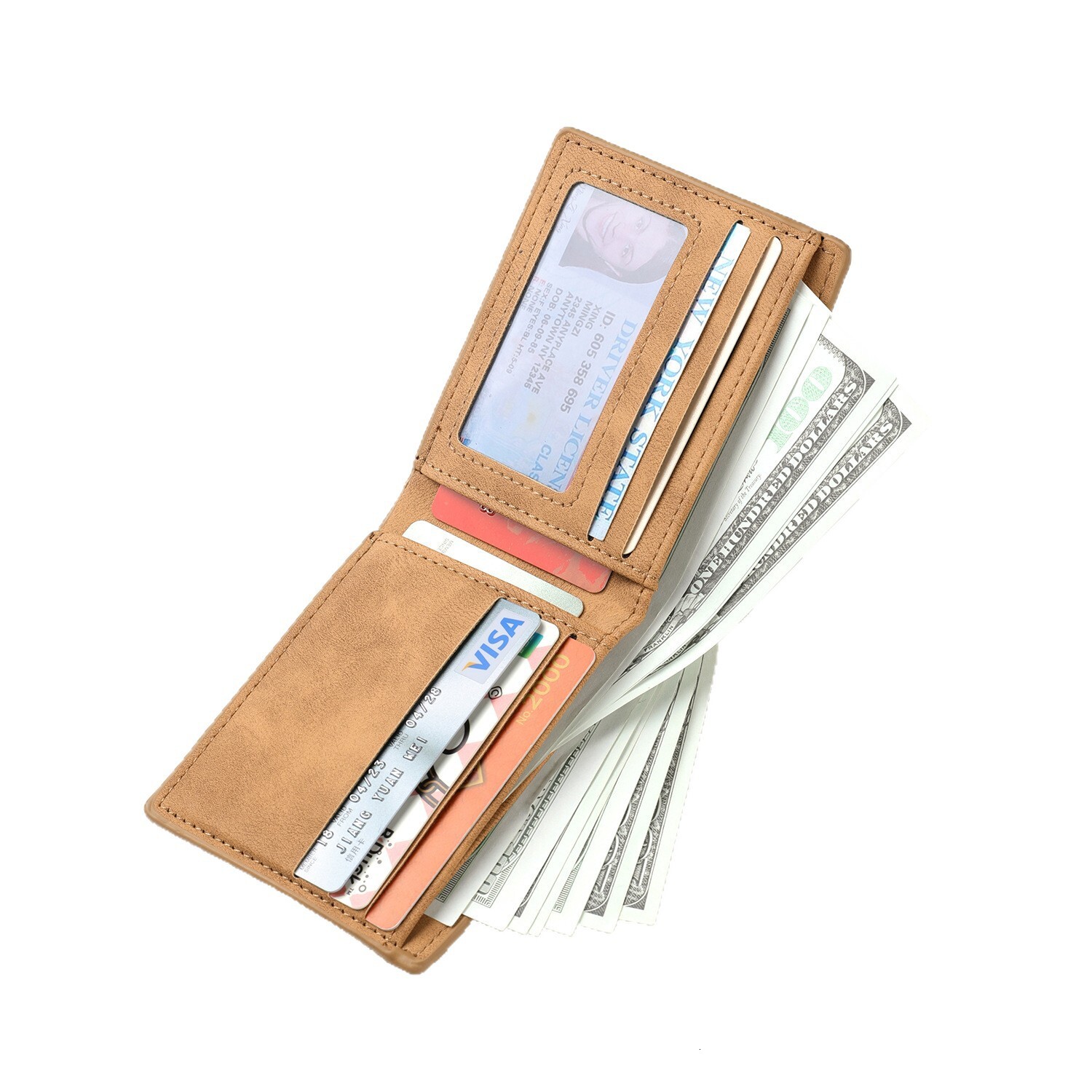Men's Short Fashionable and Simple Horizontal Style, Matte Soft Leather Card Holder, Thin Student Wallet, Wholesale - view 6