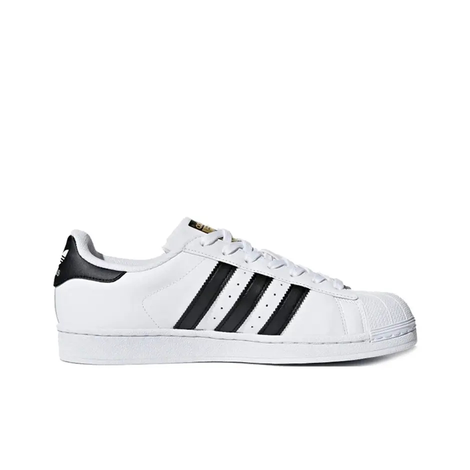 Adidas Originals SUPERSTAR Top Layer Cowhide Rubber Synthetic Leather Shell Toe Trendy Avant-garde Low Top Skate Sneakers Unisex Men Women White Black - view 3