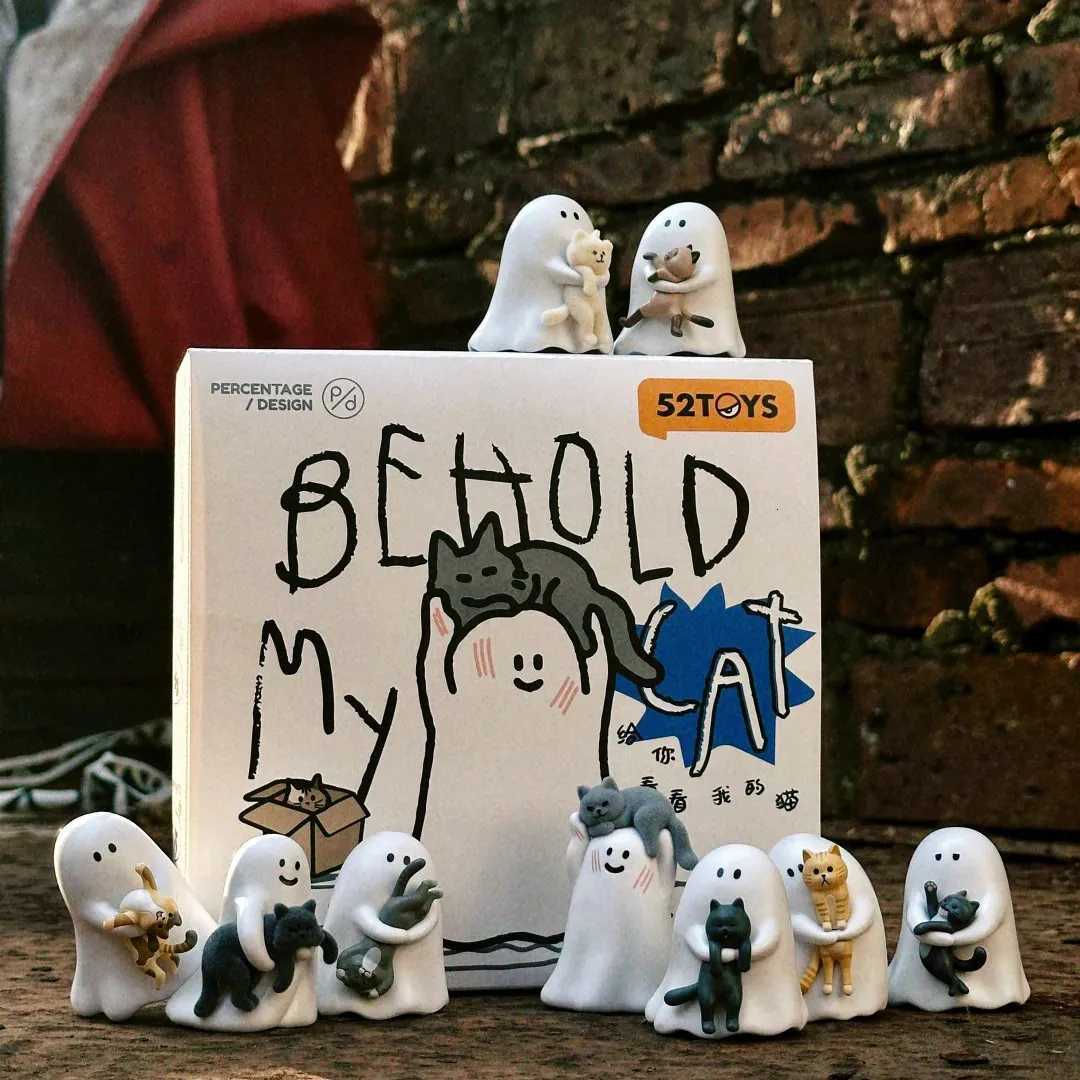 52toys Ghost Behold My Cat Series Blind Box With A Luminous Effect Pvc Mini Cute Kitten Model Toy Mystery Box Surprise Fun Gifts X260826