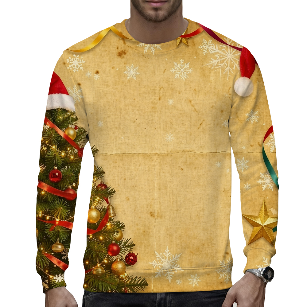 Fashionable crew-neck sweatshirt with a unique print casual