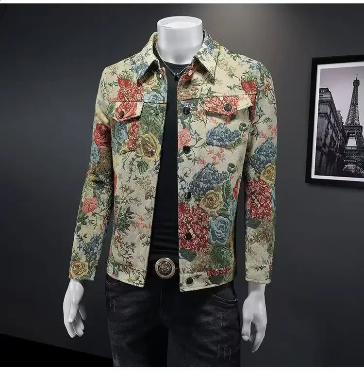 2026 spring arrival coat male high quality casual flower pattern jacket men autumn mens fashion casual jackets plussize 260826 - view 5