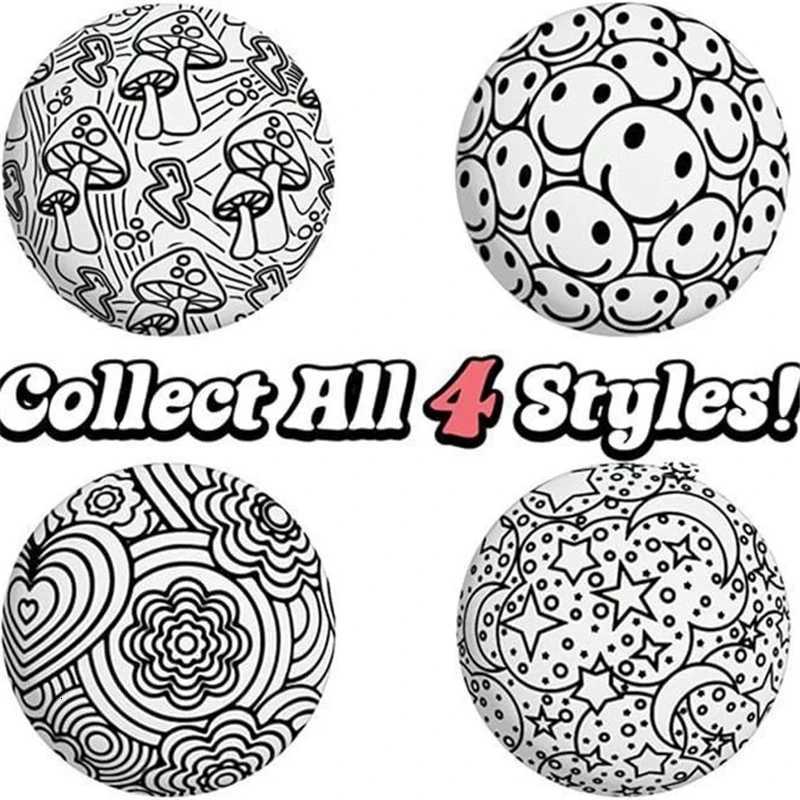 Schylling Needoh Press-Doh Color Changing Squeeze Fidget Ball Toy Dough Filled Doodle Pattern Fast Rebound Sensory Autism Toy X260826 - view 3