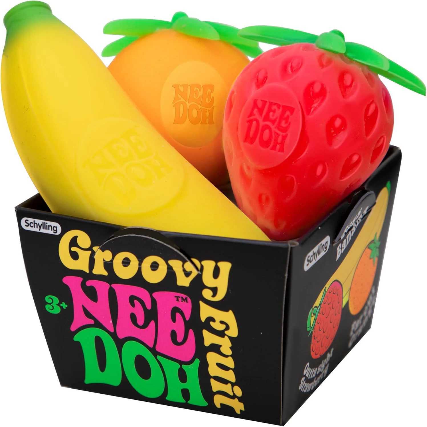 New Fruit NeeDoh Squishy Toy Simulated Strawberry Bananab Orange Fidget Sensory Toy Stress Relief Anti-Anxiety TPR Toy X260826 - view 3