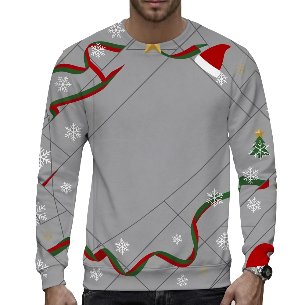 Fashionable crew-neck sweatshirt with a unique print casual - view 8