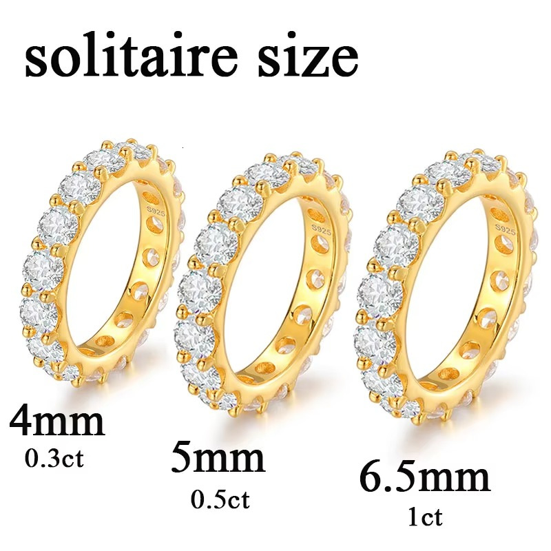 Unisex Sterling Silver 925 Moissanite Rings High Quality Classic Style Natural Stone Jewelry for Men Wedding and Party - view 4