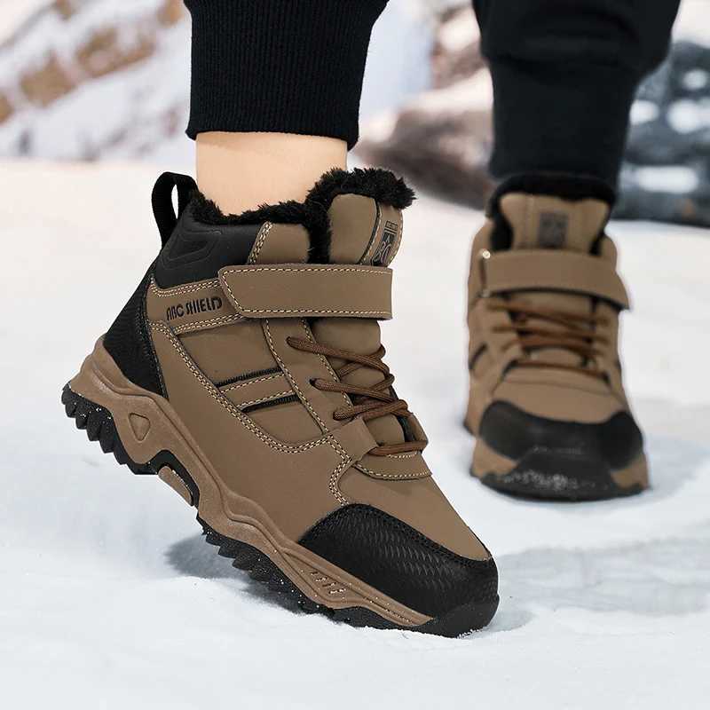 Shoes Winter MOUntaineering Anti Slip High Top Sneaker boys Outdoor Snow Cold Resistant Plush Warm Shoes 31-40 H260828 - view 6