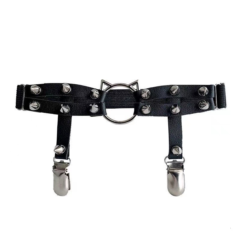 garter belt leather sexy rivet thigh straps punk adjustabl - view 5
