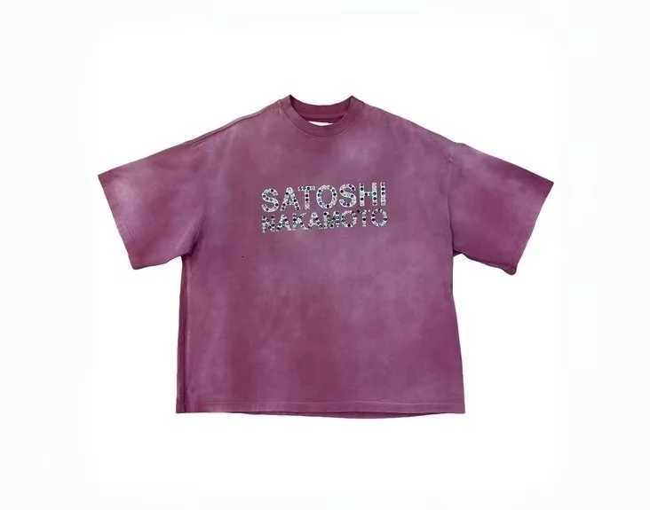 New Colors Satoshi Nakamoto Cotton Fabric Beading Details Short Sleeve Top Men Women Loose T-shirt High Quality Tees X260827 - view 7