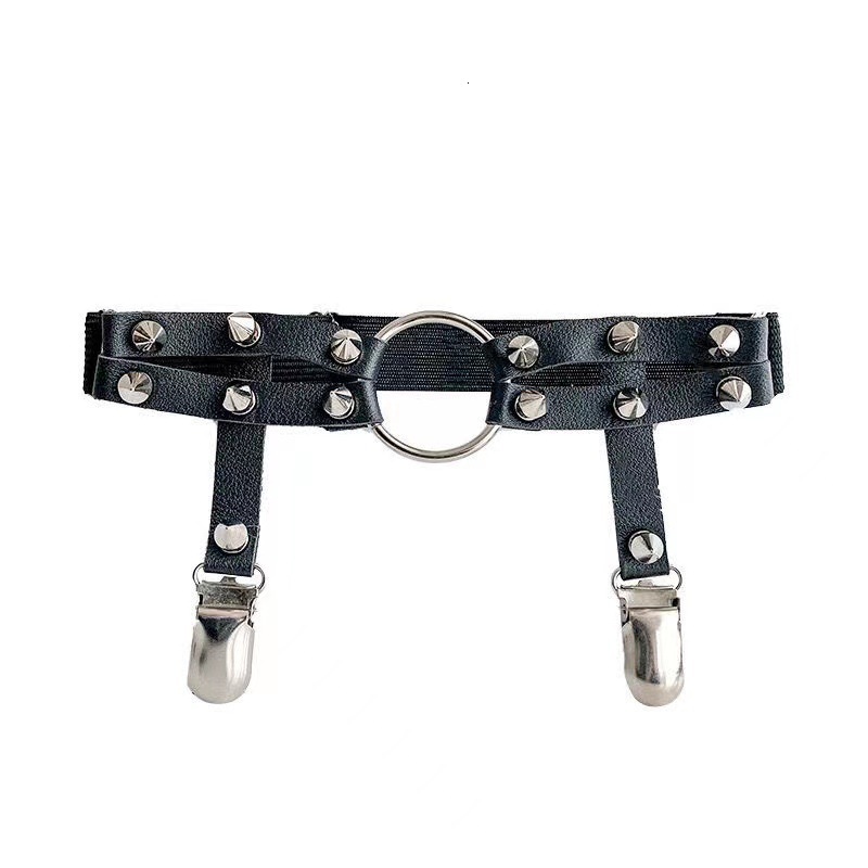 garter belt leather sexy rivet thigh straps punk adjustabl - view 4