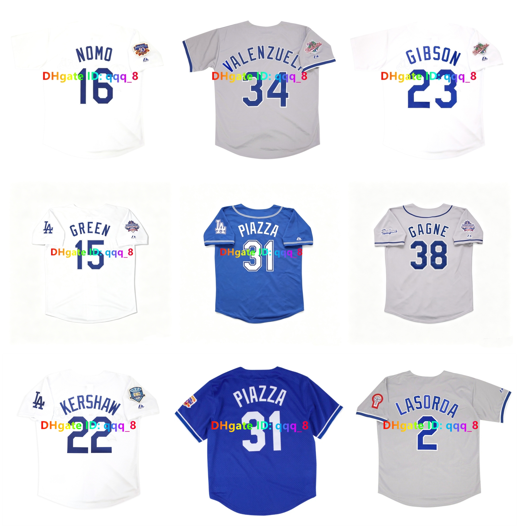 Fernando Valenzuela Dodger Orel Hershiser Maglie Da Baseball 1988 World Series …