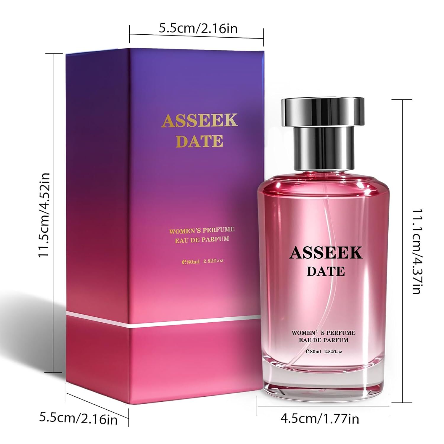 ASSEEK DATE Women's Eau de Parfum 80ml / 2.82 fl oz, Oriental Floral Scent with Pistachio Almond Jasmine Vanilla Notes, Long-Lasting 26Y0828 - view 7