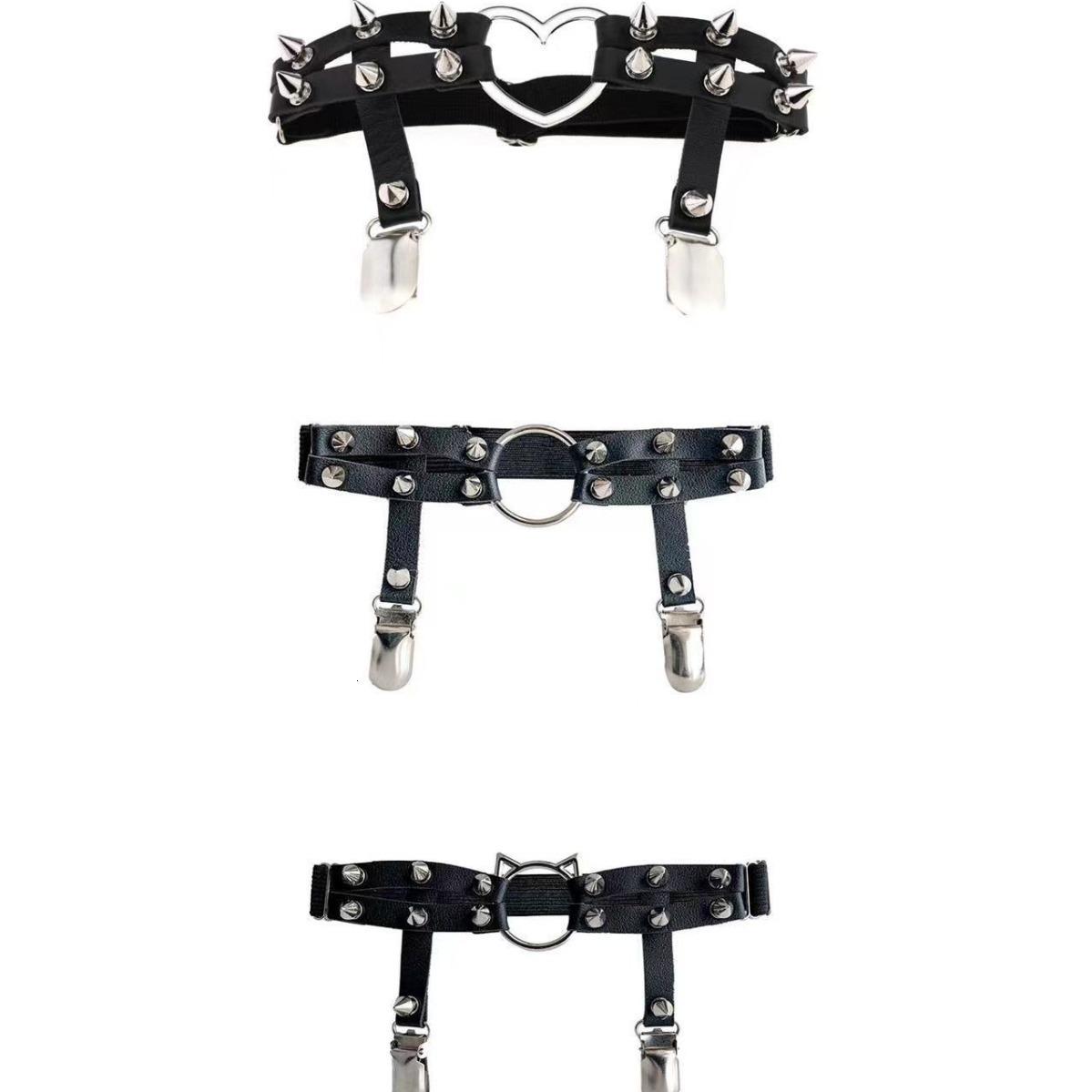 garter belt leather sexy rivet thigh straps punk adjustabl - view 3