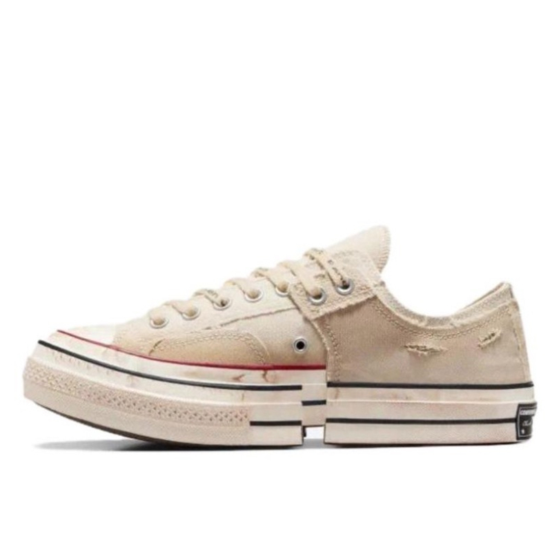 Feng Chen Wang x Converse DeconstructionSeries Lace Up Color Block Low Top CanvasShoes Beige Green - view 7