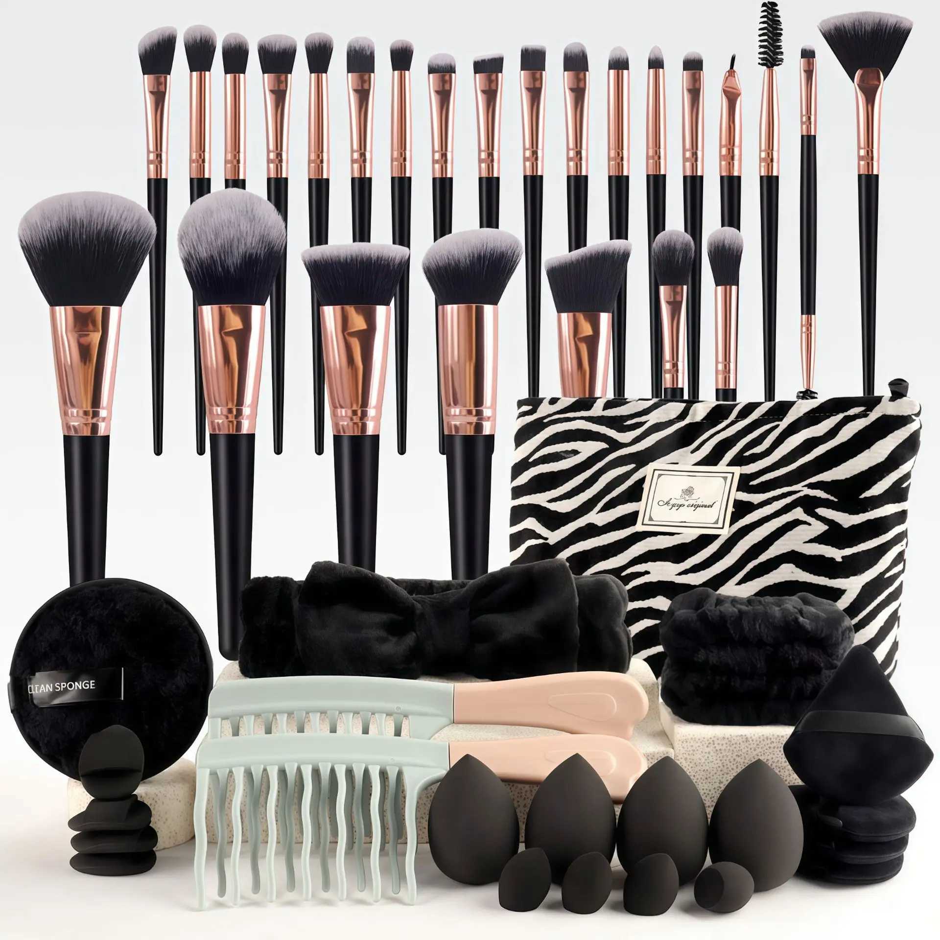 Professional Makeup Brushes Set with Sponges Kit for Foundation Eyeshadow Highlighter Blush Concealer Powder Cosmetic Tools Z260827 - view 6