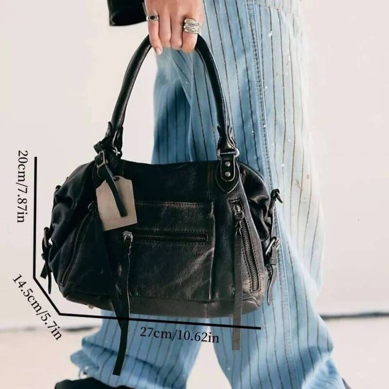 Emerson Tote Women's Vintage Handbag New Fashion Moto with Straps Luxury Design hot Shoulder Bag for Everyday Style Chic fashionbag1188 - view 4