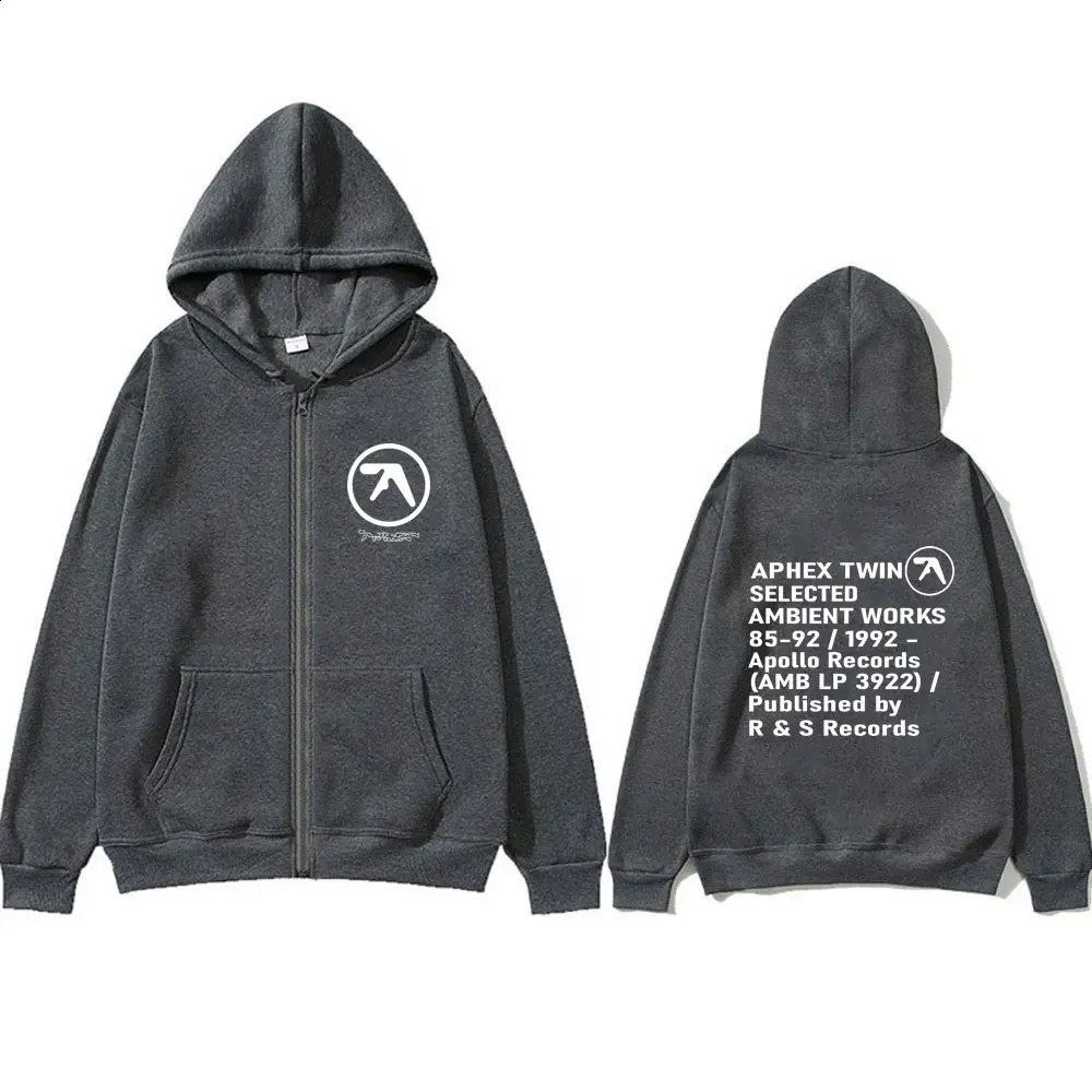 Aphex Twin Graphic Zipper Hoodie Men Women Casual Vintage Zip Up Hoodies Male Fashion Gothic Jacket Coat Oversized Streetwear 260828 - view 4