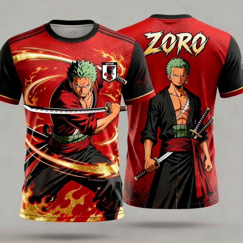 One Piece Zoro Japan Special Edition Jersey Kids Soccer Sports Adult Men's Casual Fashion T-shirt - view 4