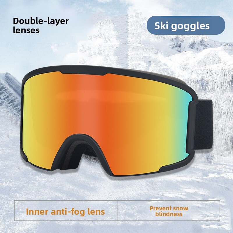 New goggles with double-layer anti-fog, wide field of view, cylindrical high-definition ski glasses, and mountaineering protective eyewear