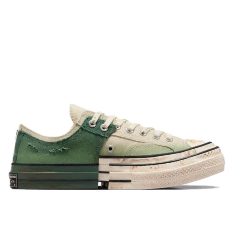 Feng Chen Wang x Converse DeconstructionSeries Lace Up Color Block Low Top CanvasShoes Beige Green - view 4