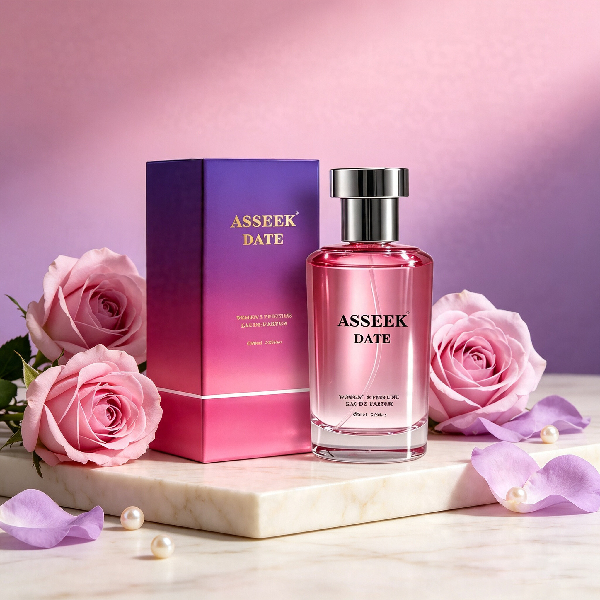 ASSEEK DATE Women's Eau de Parfum 80ml / 2.82 fl oz, Oriental Floral Scent with Pistachio Almond Jasmine Vanilla Notes, Long-Lasting 26Y0828