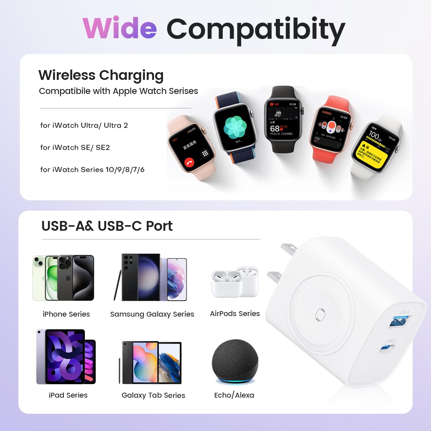 Portable USB-C GaN Power Bank & Multi-device Dock: Charges iPhone 14+ / iPad / MacBook + Apple Watches MagSafe Enabled Devices - view 5