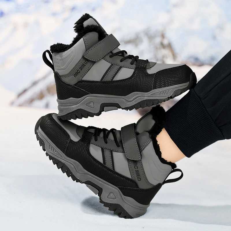 Shoes Winter MOUntaineering Anti Slip High Top Sneaker boys Outdoor Snow Cold Resistant Plush Warm Shoes 31-40 H260828 - view 5
