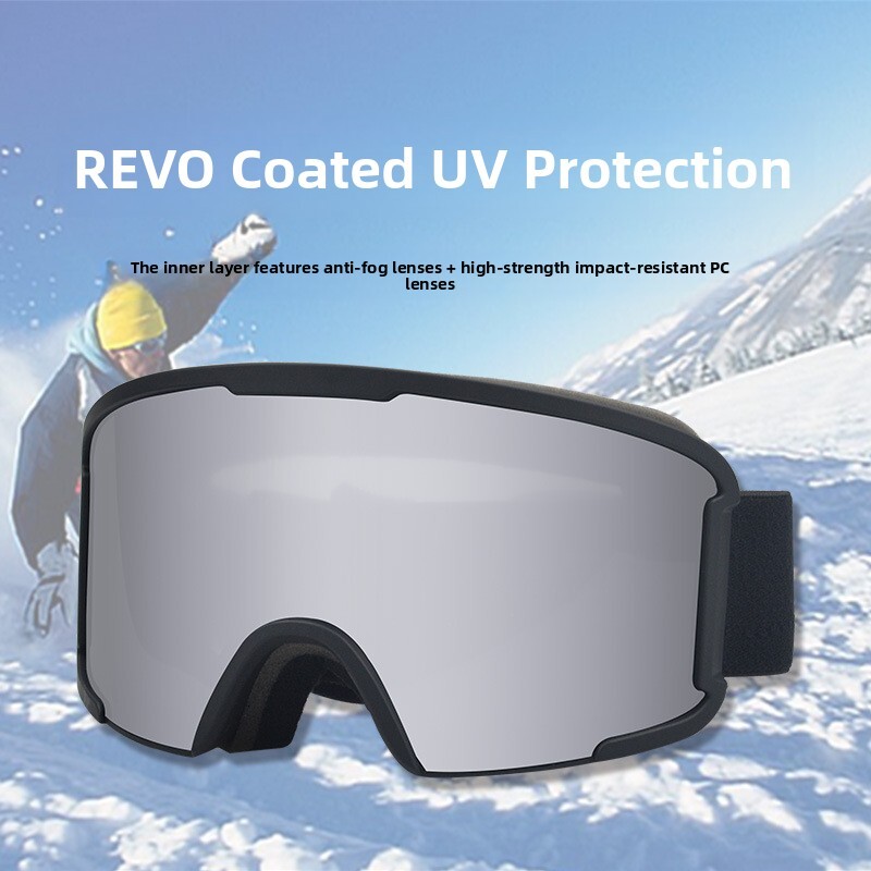 New goggles with double-layer anti-fog, wide field of view, cylindrical high-definition ski glasses, and mountaineering protective eyewear - view 3